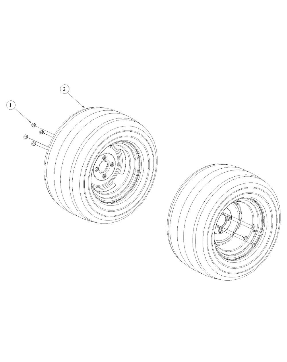Wheel Assembly Diagram and Parts List for M60-KW (53AB5D8X150-25-HP)(2003) Cub Cadet Lawn Tractor